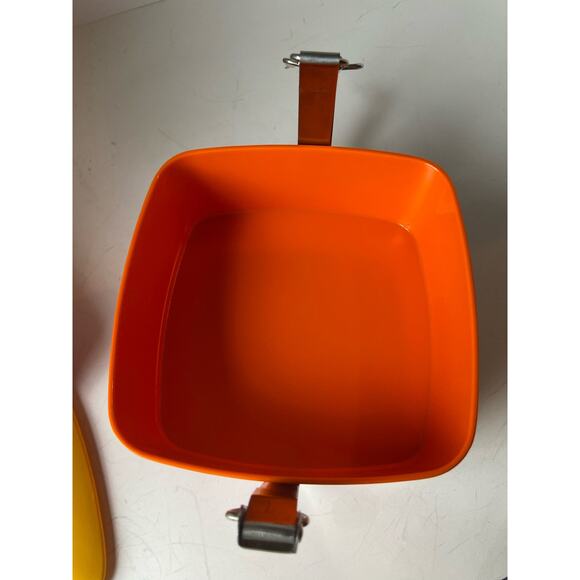 Vintage Gold Fish Brand Mid-Century Modern Melamine Stacking Lunchbox Snack Tote - Picture 8 of 12